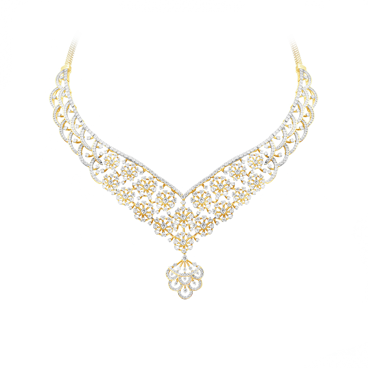 Floral Bridal Diamond Necklace Shree Balaji Diamond Floral Bridal Diamond Necklace Shree Balaji Diamond