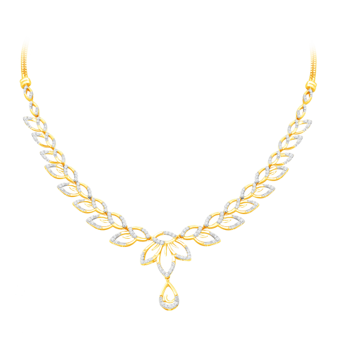 Border Leaf Diamond Necklace Shree Balaji Diamond