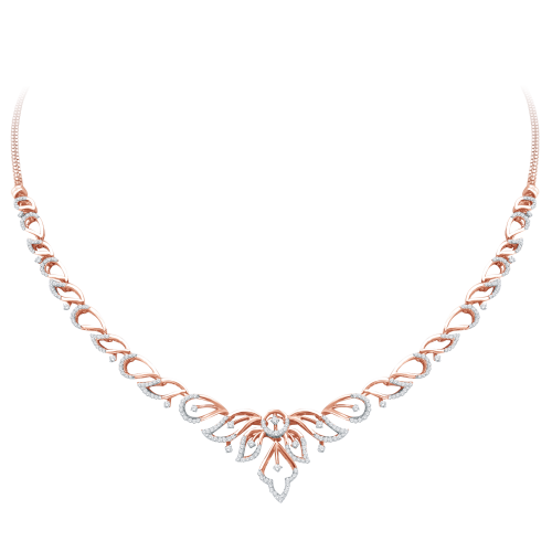 Elegant Lotus Diamond Necklace Shree Balaji Diamond