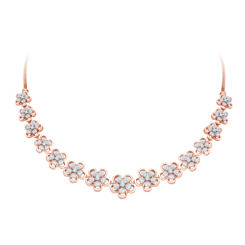 Begonia Floral Diamond Necklace Shree Balaji Diamond