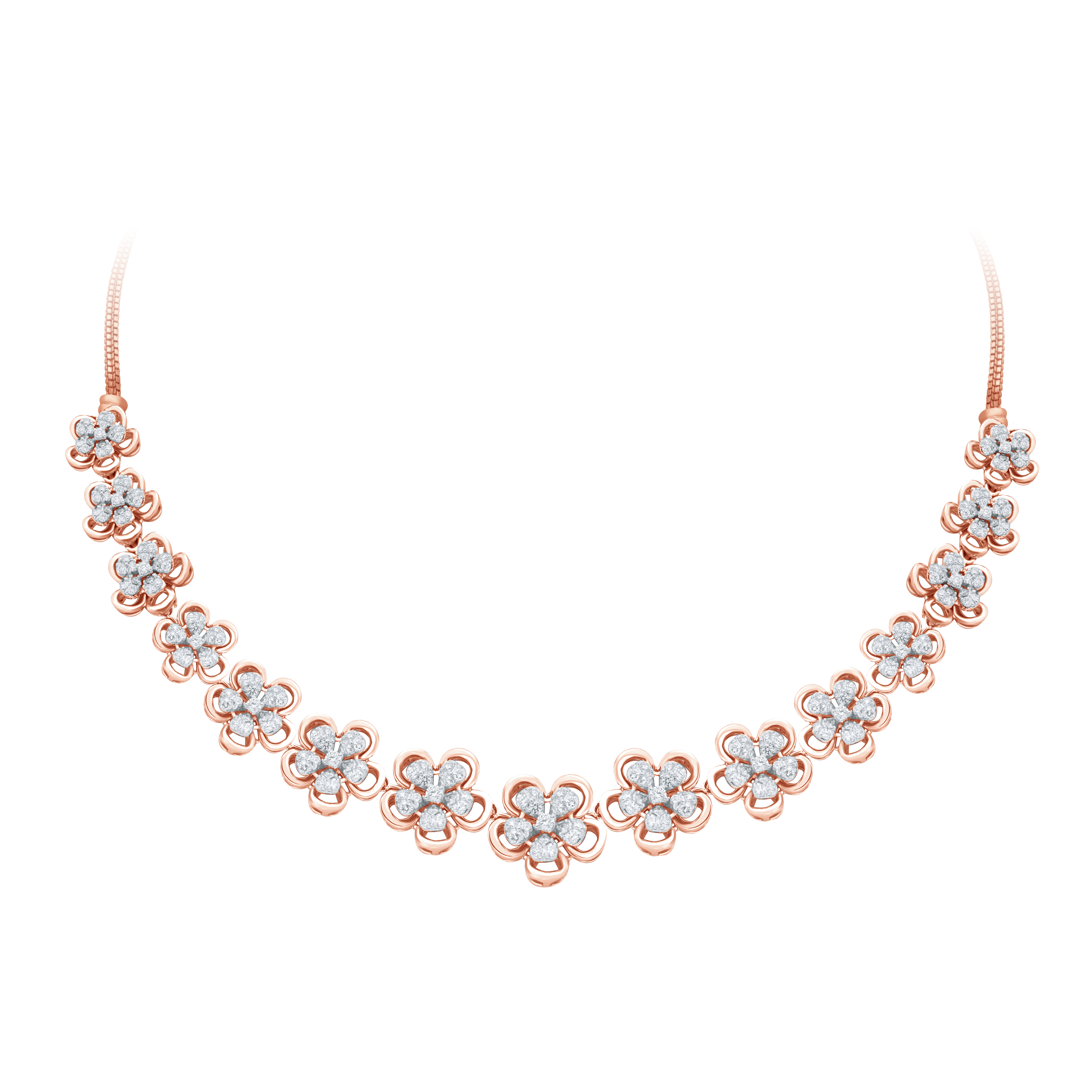 Begonia Floral Diamond Necklace Shree Balaji Diamond Begonia Floral Diamond Necklace Shree Balaji Diamond