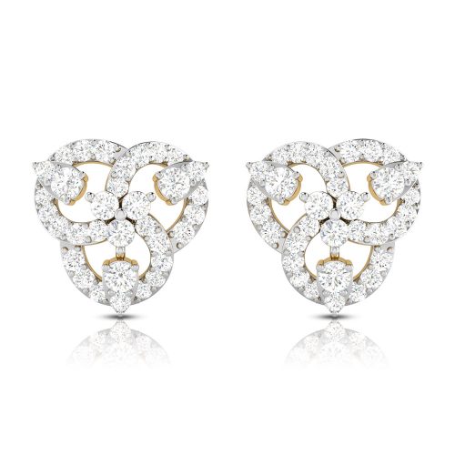 Classic Halo Diamond Earrings Shree Balaji Diamond