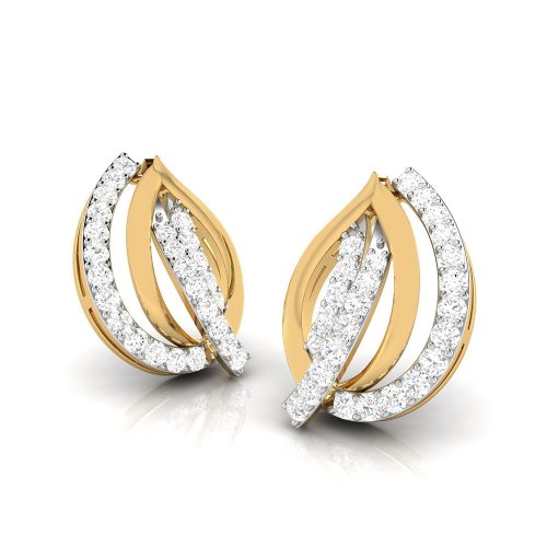 Floral Leaf Diamond Earrings Shree Balaji Diamond 2