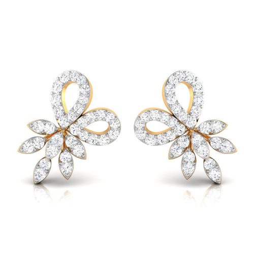 Swirling Diamond Earrings Shree Balaji Diamond 2