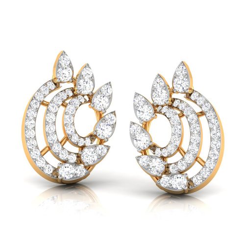 Regal Petal Diamond Earrings Shree Balaji Diamond 2