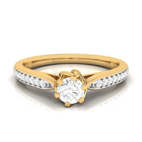 Chevron Solitaire Ring Shree Balaji Diamond