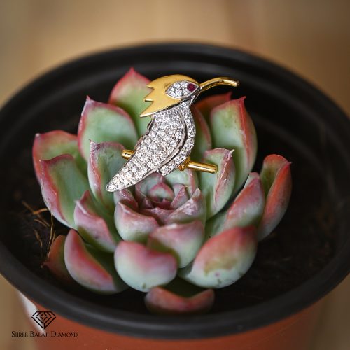 Bird Diamond Brooch Shree Balaji Diamond