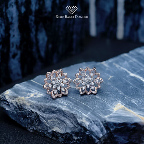 MALLOW FLORAL DIAMOND STUDS Shree Balaji Diamond