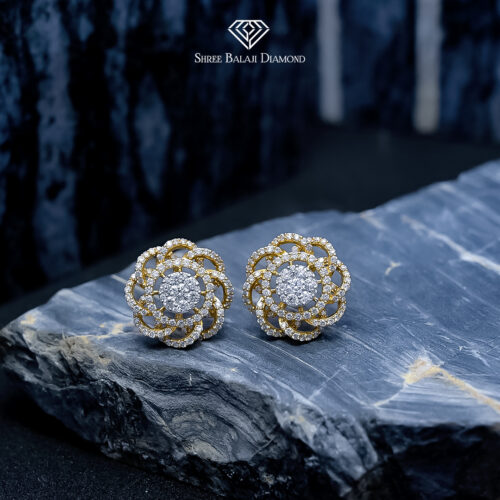 OASIS FLORAL DIAMOND STUDS Shree Balaji Diamond