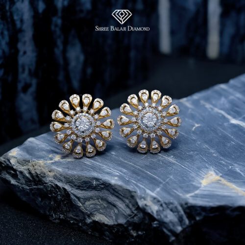 FLORAL BLOOM DIAMOND STUDS Shree Balaji Diamond