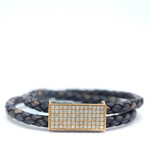 Double Wrap Unisex Diamond Gold Bracelet Shree Balaji Diamond