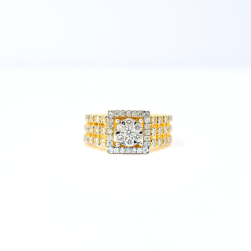 Square Floral Ring Shree Balaji Diamond