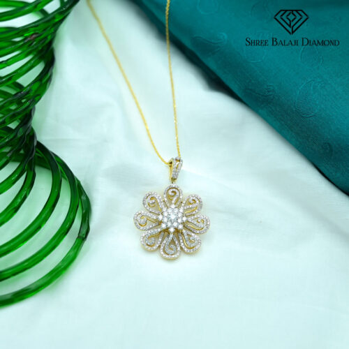 8 Petal Diamond Pendant Shree Balaji Diamond