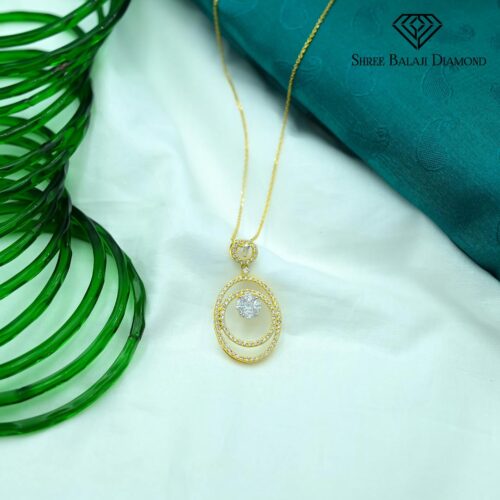 Oval Diamond Pendant Shree Balaji Diamond