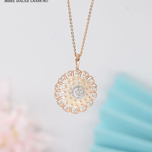 Floral Rounded Pendant Shree Balaji Diamond