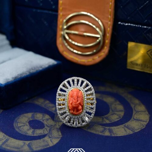 Red Muga Ring Shree Balaji Diamond