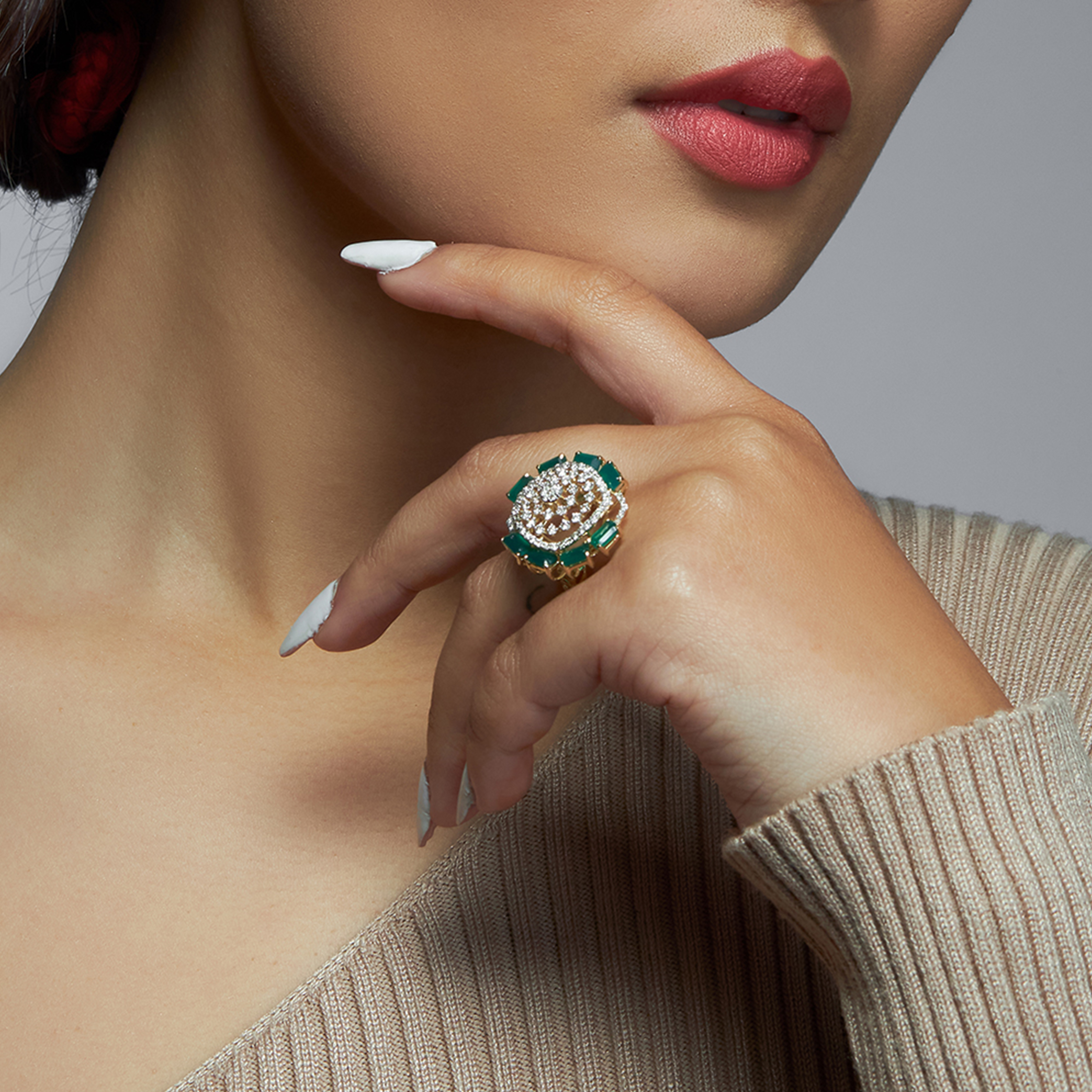 Classic Emerald Diamond Ring Shree Balaji Diamond