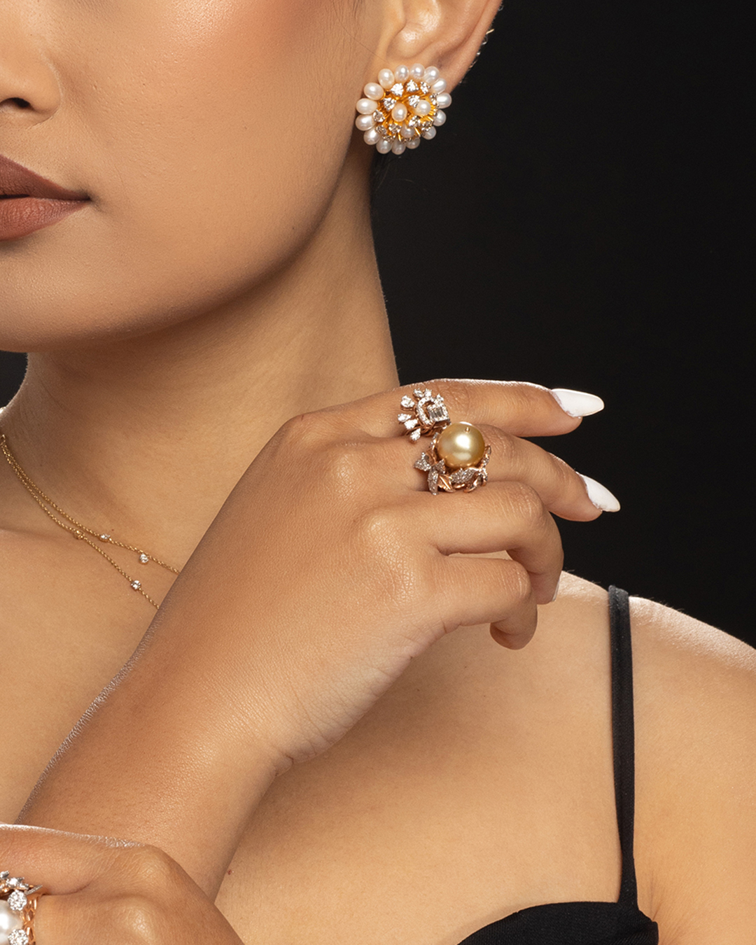 Vintage Gold Pearl Diamond Ring Shree Balaji Diamond Vintage Gold Pearl Diamond Ring Shree Balaji Diamond